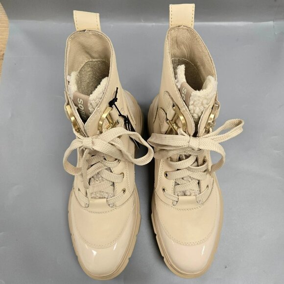 SOREL Caribou X Cozy Lace Up Boot Bleached Ceramic Oatmeal Beige Size 8 - Picture 8 of 15